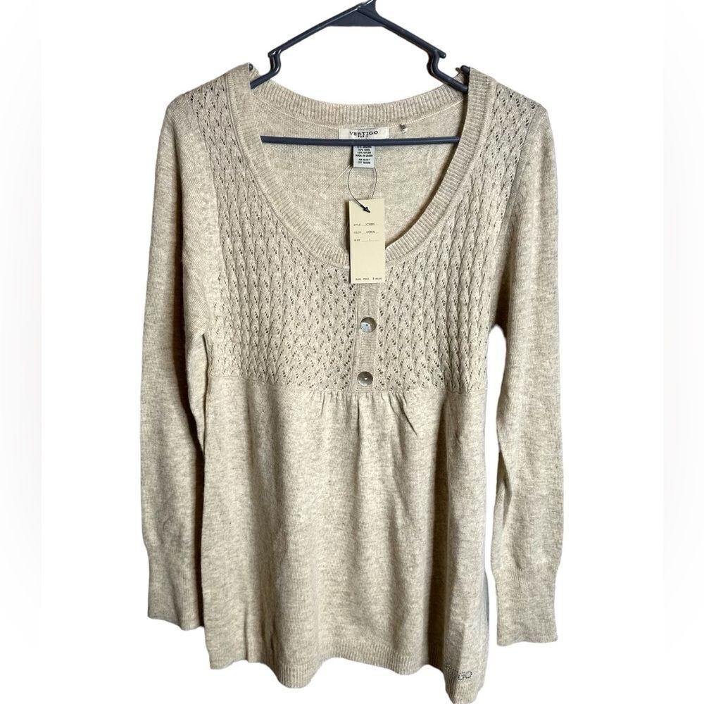 NWT Vertigo Paris Tan Sweater size Large